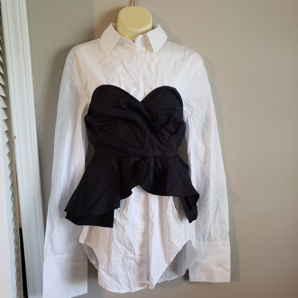 BUTTON UP W/ BUSTIER